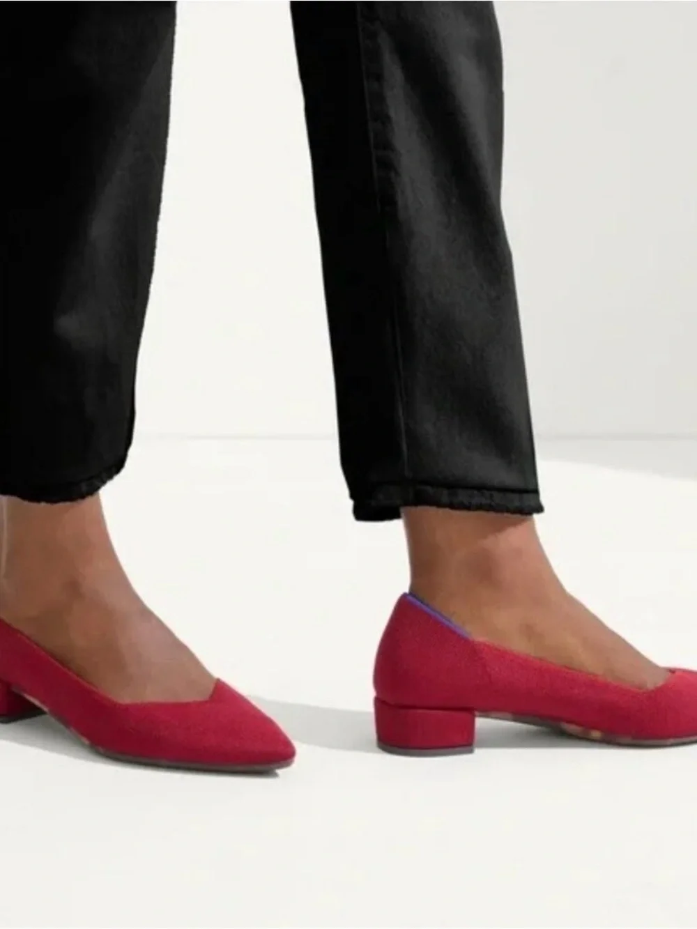 Rothy's The High Pumps Autumn Red Pointed Toe Knit Shoes size 7